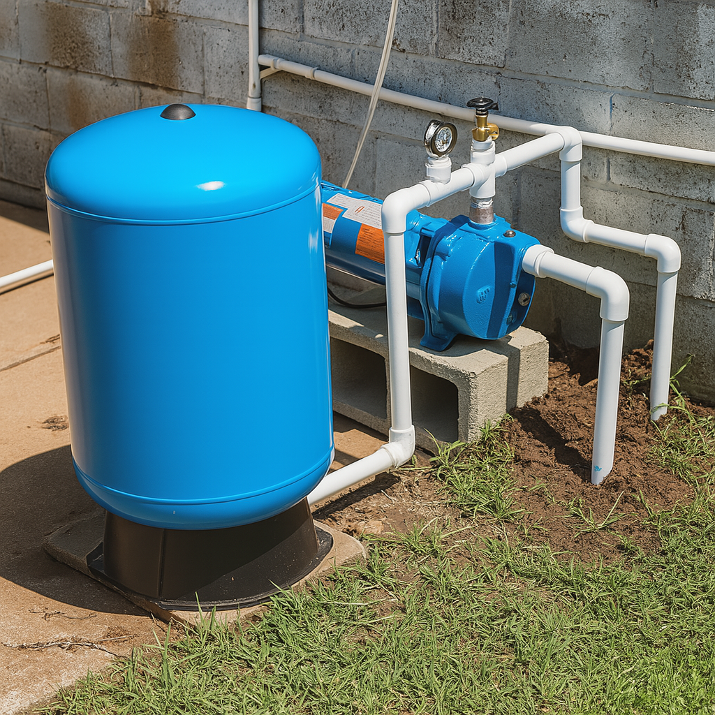 Close-up of Goulds J10S Jet Pump Motor – 1 HP Dual Voltage Cast Iron Pump for Shallow Well Applications and Water Transfer Systems