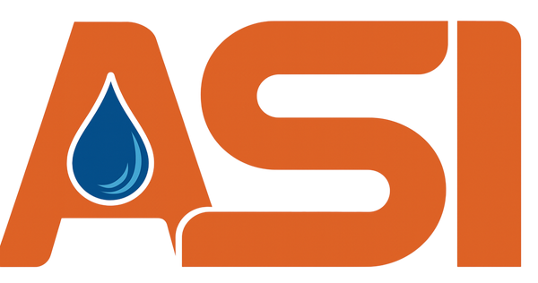 ASI logo with an orange 'ASI' and a blue droplet on a white background